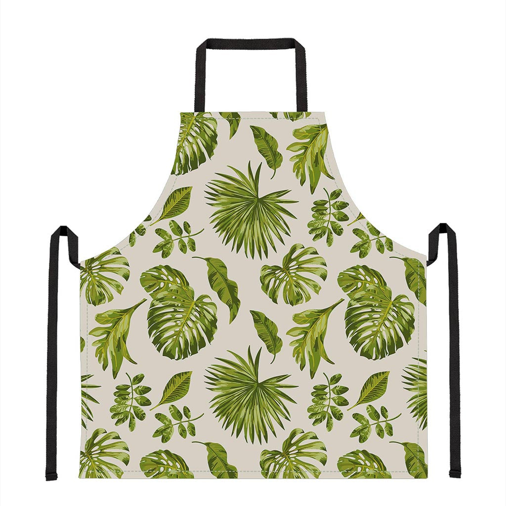 Light Tropical Leaf Pattern Print Apron