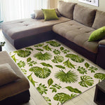 Light Tropical Leaf Pattern Print Area Rug GearFrost
