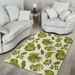 Light Tropical Leaf Pattern Print Area Rug GearFrost