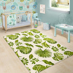 Light Tropical Leaf Pattern Print Area Rug GearFrost