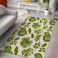 Light Tropical Leaf Pattern Print Floor Mat