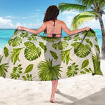 Light Tropical Leaf Pattern Print Beach Sarong Wrap