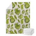 Light Tropical Leaf Pattern Print Blanket