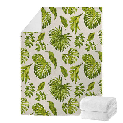 Light Tropical Leaf Pattern Print Blanket