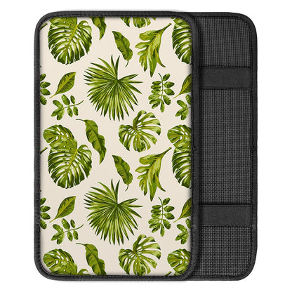Light Tropical Leaf Pattern Print Car Center Console Cover