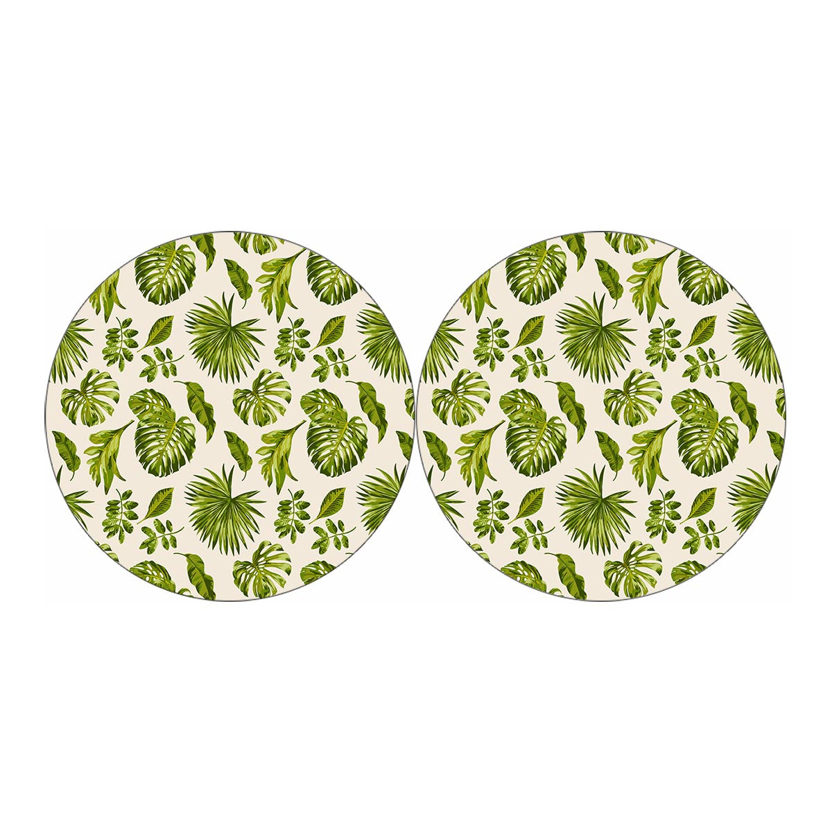 Light Tropical Leaf Pattern Print Car Coasters