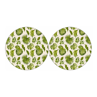 Light Tropical Leaf Pattern Print Car Coasters