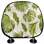 Light Tropical Leaf Pattern Print Car Headrest Covers