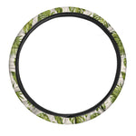Light Tropical Leaf Pattern Print Car Steering Wheel Cover