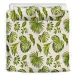 Light Tropical Leaf Pattern Print Duvet Cover Bedding Set