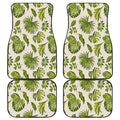 Light Tropical Leaf Pattern Print Front and Back Car Floor Mats