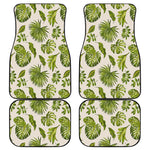 Light Tropical Leaf Pattern Print Front and Back Car Floor Mats