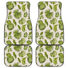 Light Tropical Leaf Pattern Print Front and Back Car Floor Mats