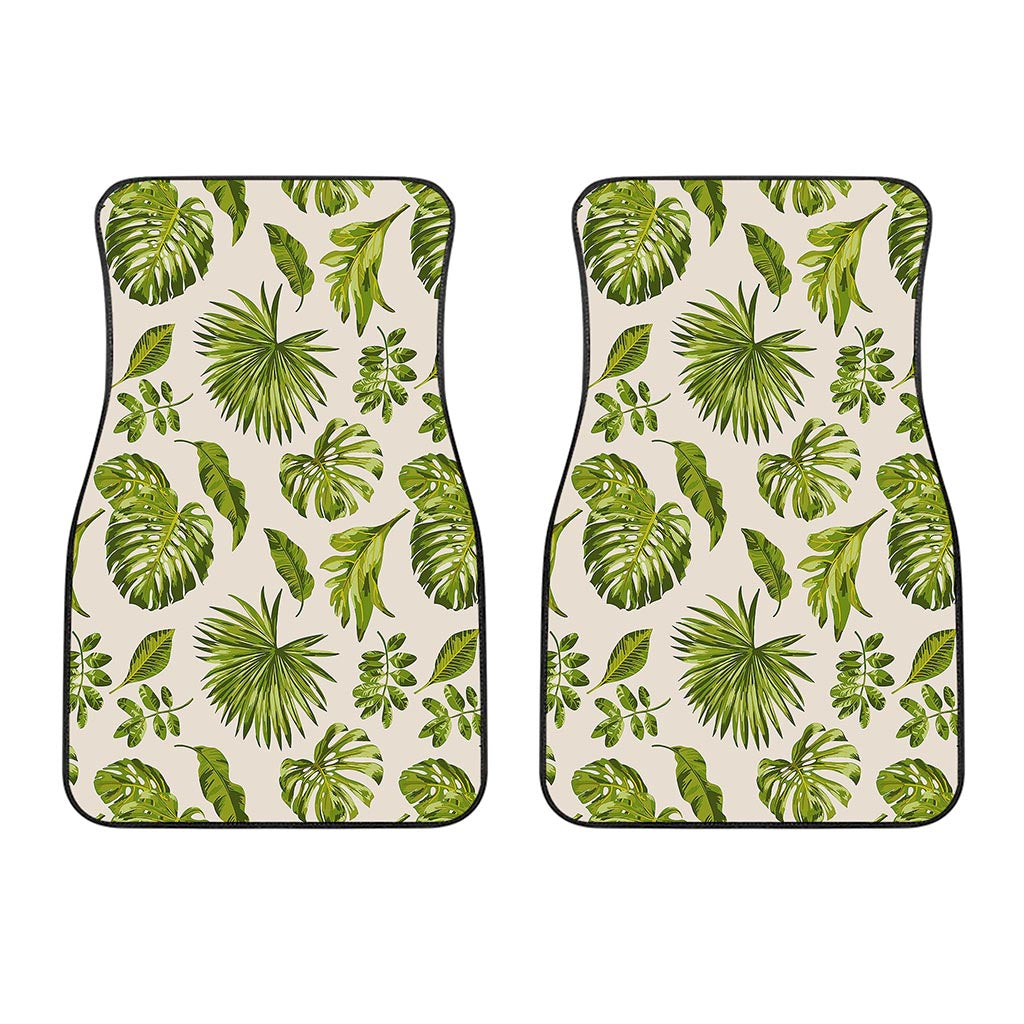 Light Tropical Leaf Pattern Print Front Car Floor Mats