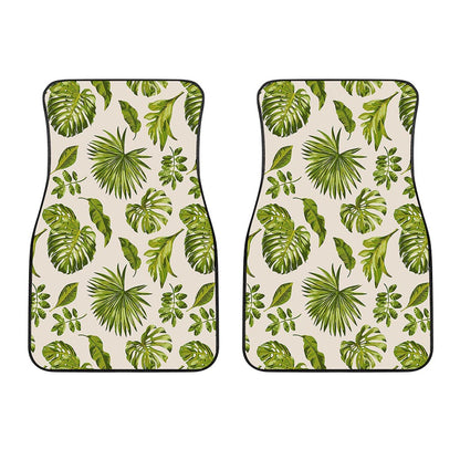 Light Tropical Leaf Pattern Print Front Car Floor Mats