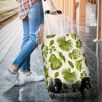 Light Tropical Leaf Pattern Print Luggage Cover GearFrost
