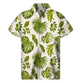 Light Tropical Leaf Pattern Print Men's Short Sleeve Shirt