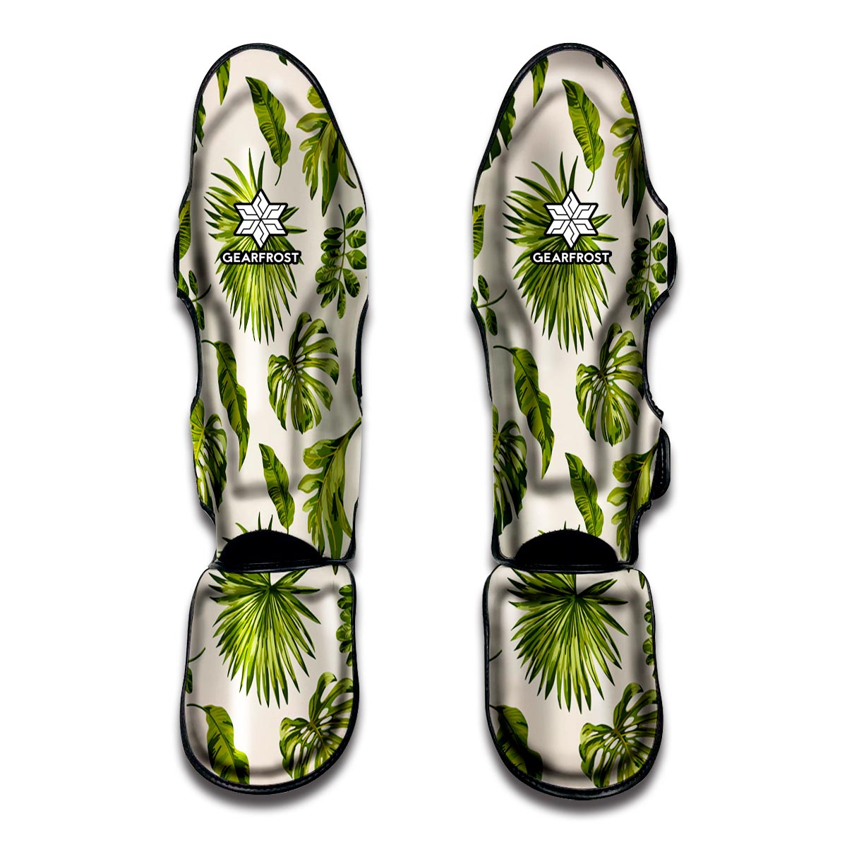 Light Tropical Leaf Pattern Print Muay Thai Shin Guard