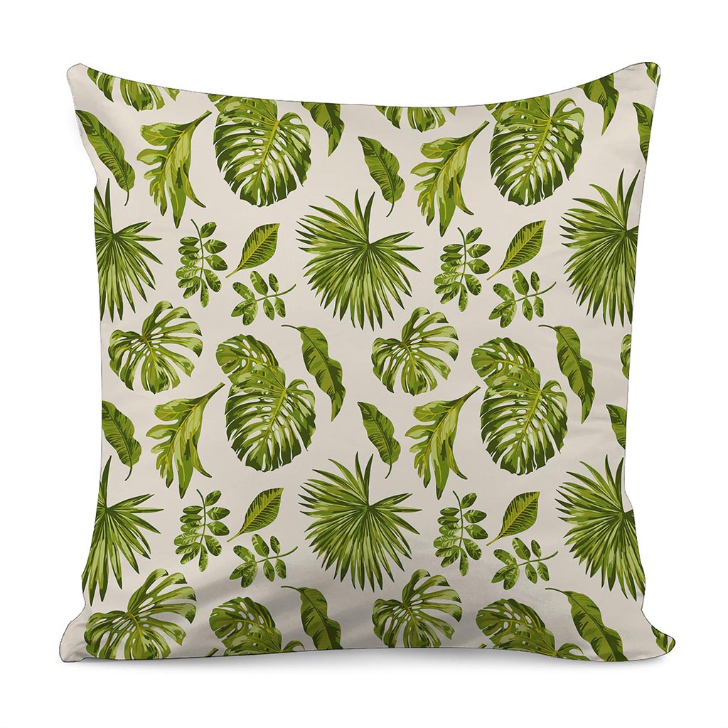 Light Tropical Leaf Pattern Print Pillow Cover