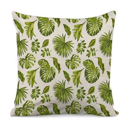 Light Tropical Leaf Pattern Print Pillow Cover
