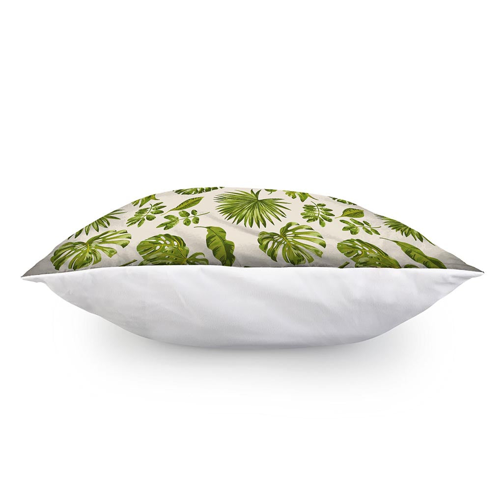 Light Tropical Leaf Pattern Print Pillow Cover