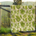 Light Tropical Leaf Pattern Print Quilt