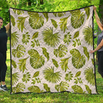 Light Tropical Leaf Pattern Print Quilt