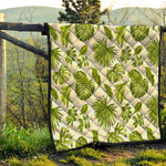 Light Tropical Leaf Pattern Print Quilt