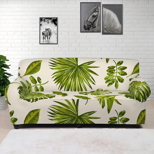 Light Tropical Leaf Pattern Print Sofa Cover