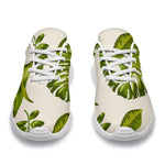 Light Tropical Leaf Pattern Print Sport Shoes GearFrost