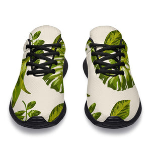 Light Tropical Leaf Pattern Print Sport Shoes GearFrost