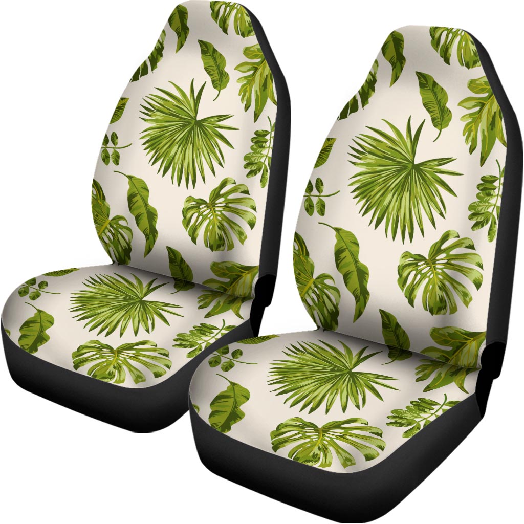Light Tropical Leaf Pattern Print Universal Fit Car Seat Covers