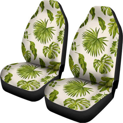 Light Tropical Leaf Pattern Print Universal Fit Car Seat Covers