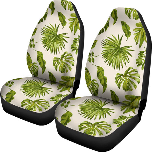 Light Tropical Leaf Pattern Print Universal Fit Car Seat Covers