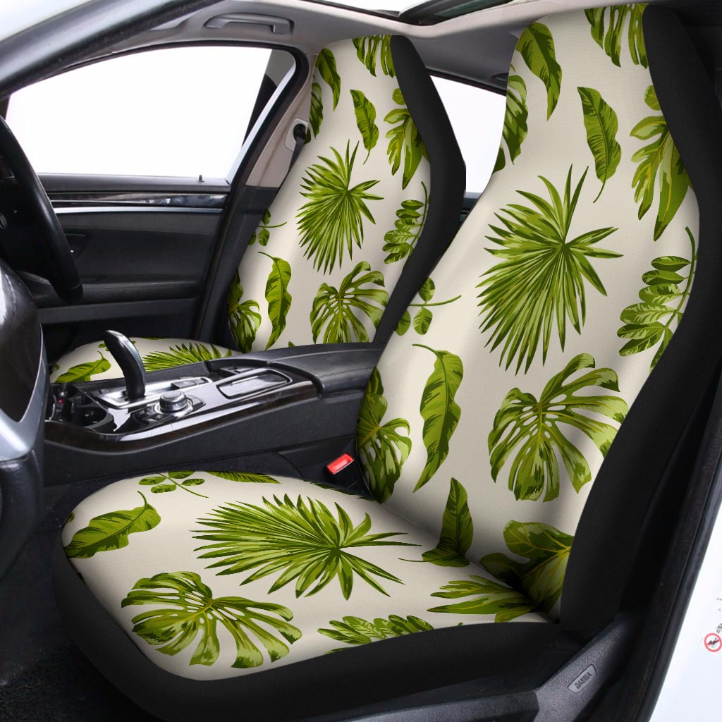 Light Tropical Leaf Pattern Print Universal Fit Car Seat Covers
