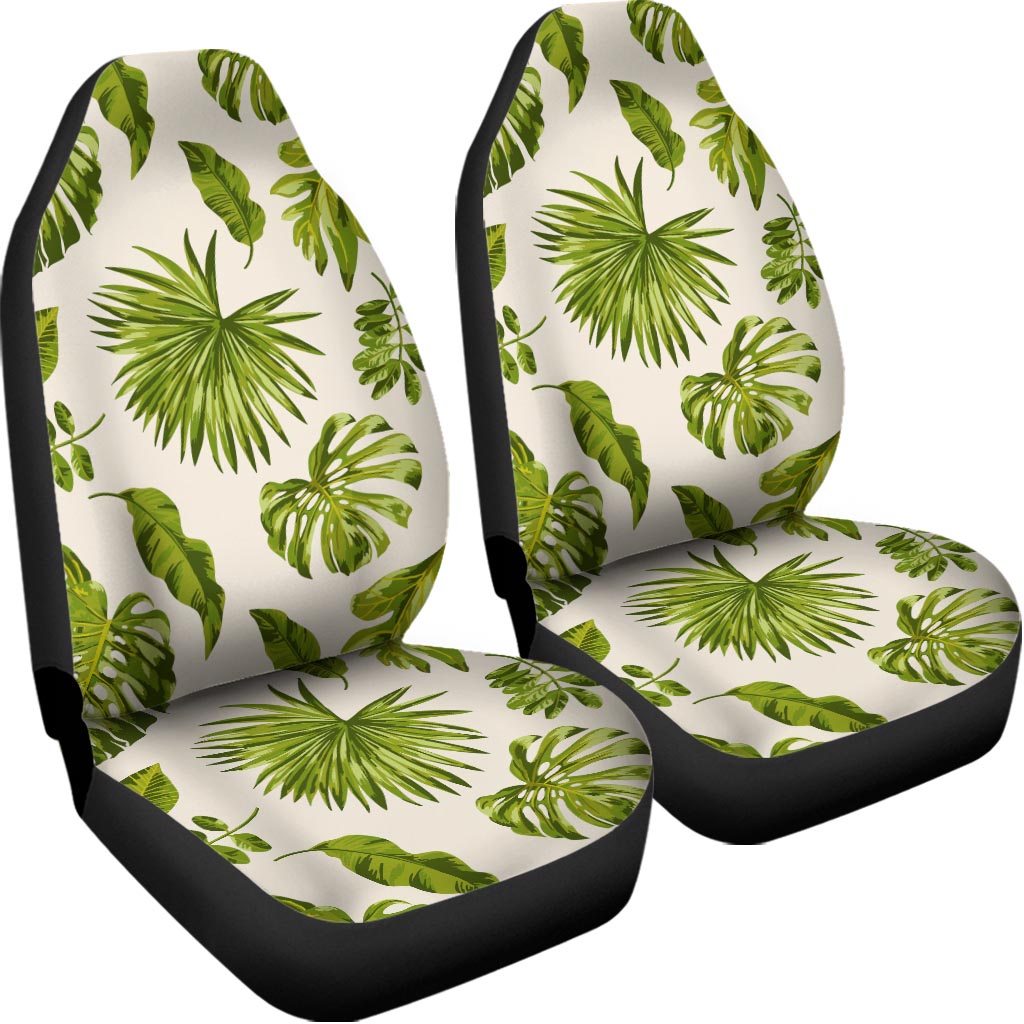 Light Tropical Leaf Pattern Print Universal Fit Car Seat Covers