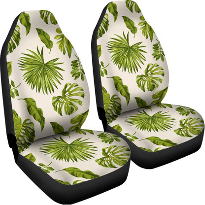 Light Tropical Leaf Pattern Print Universal Fit Car Seat Covers