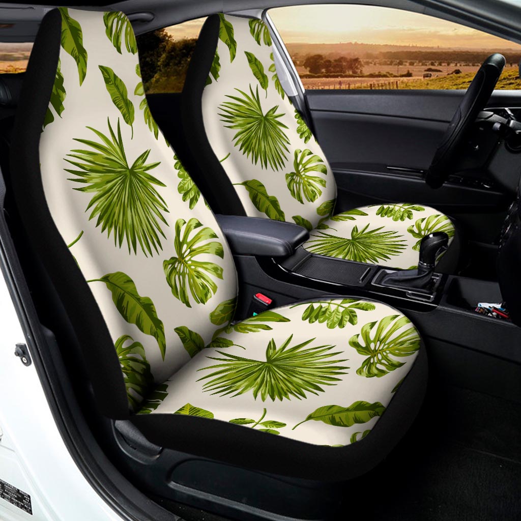 Light Tropical Leaf Pattern Print Universal Fit Car Seat Covers