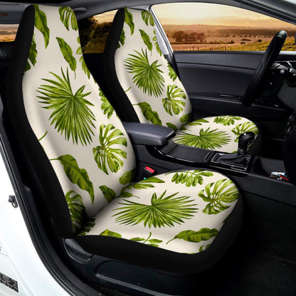 Light Tropical Leaf Pattern Print Universal Fit Car Seat Covers