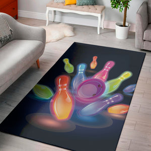 Light Up Bowling Pins Print Area Rug