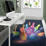 Light Up Bowling Pins Print Area Rug