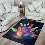 Light Up Bowling Pins Print Area Rug