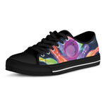 Light Up Bowling Pins Print Black Low Top Shoes 