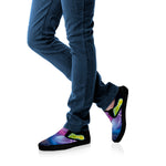 Light Up Bowling Pins Print Black Slip On Shoes