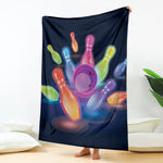 Light Up Bowling Pins Print Blanket