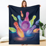 Light Up Bowling Pins Print Blanket