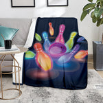 Light Up Bowling Pins Print Blanket