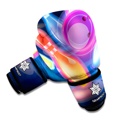 Light Up Bowling Pins Print Boxing Gloves