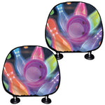 Light Up Bowling Pins Print Car Headrest Covers