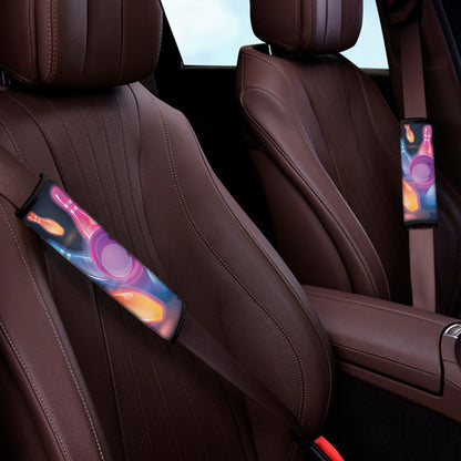 Light Up Bowling Pins Print Car Seat Belt Covers